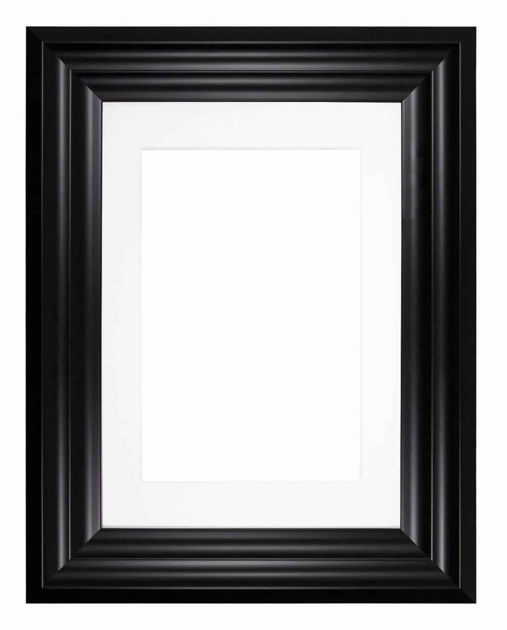 SQUARE BLACK PICTURE FRAME, 6X6 WOOD FRAME WITH SCOOP MOLDING