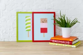 flat photo frame on table