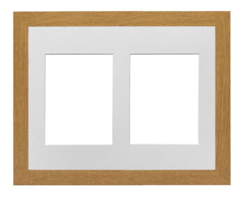 Multi Aperture Oak Photo Frame 14x10 - Fits Two 7x6 Photos