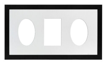 Multi Aperture Black Photo Frame 20x10 - Fits Three 6x4 Photos (Oval Mixed Orientation)