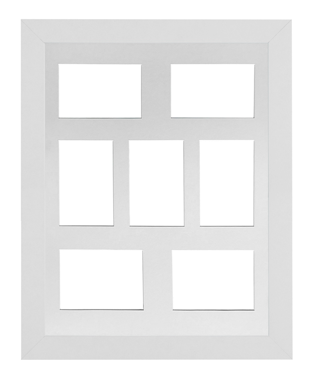 Multi Aperture White Photo Frame 20x16 Fits Seven 6x4 Photos • Memory Box