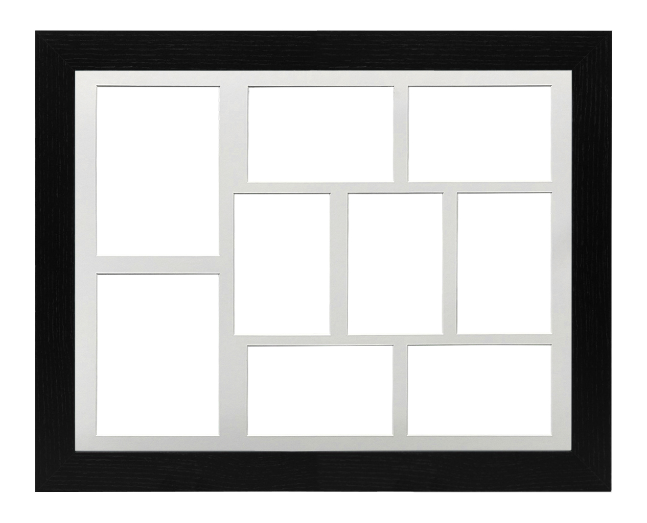 Multi Aperture Black Photo Frame 20x16 - Fits Seven 6x4 + Two 7x5 ...