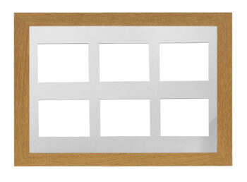 Multi Aperture Oak Photo Frame 30x20 - Fits Six 8x6 Photos