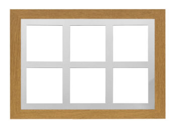 Multi Aperture Oak Photo Frame 30x20 - Fits Six 8x8 Photos (Mixed Orientation)