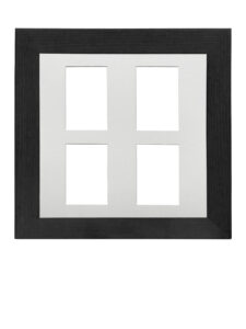 Multi Aperture Black Photo Frame 40x40cm - Fits Four 6x4 Photos