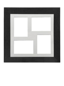 Multi Aperture Black Photo Frame 40x40cm - Fits Four 6x4 Photos (Mixed Orientation)