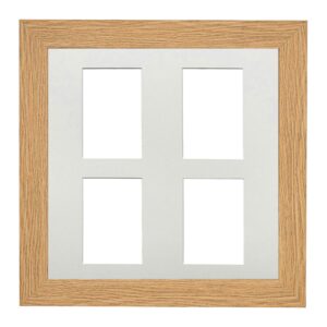 Multi Aperture Oak Photo Frame 40x40cm - Fits Four 6x4 Photos