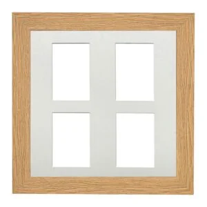 Multi Aperture Oak Photo Frame 40x40cm - Fits Four 6x4 Photos