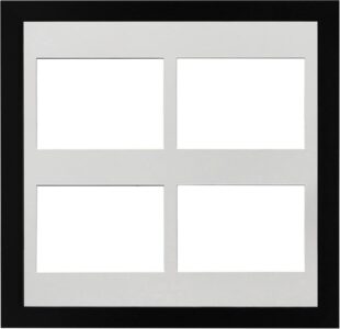 Multi Aperture Black Photo Frame 40x40cm - Fits Four 7x5 Photos